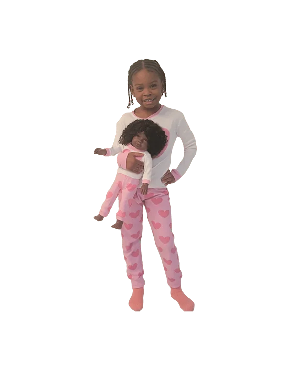 Empowering Heart PJs for Girls and 18 inch Dolls
